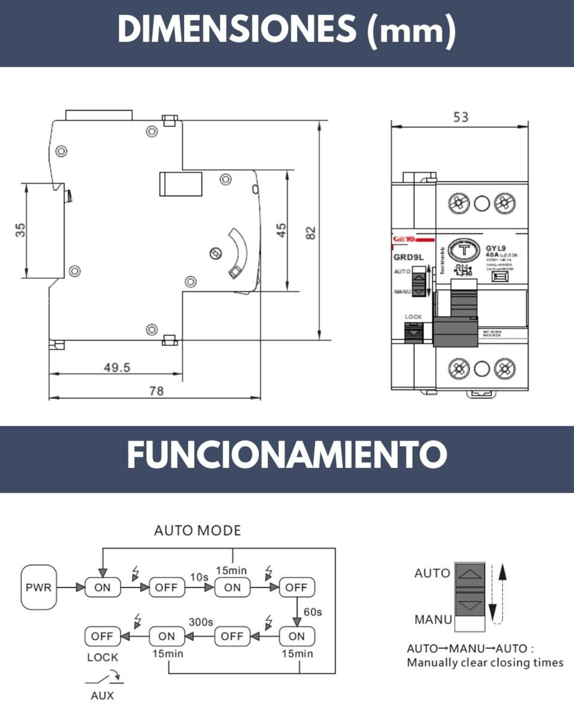 Diferencial Auto Rearmable Superinmunizado - 2P 25A 30mA 6Ka - 2